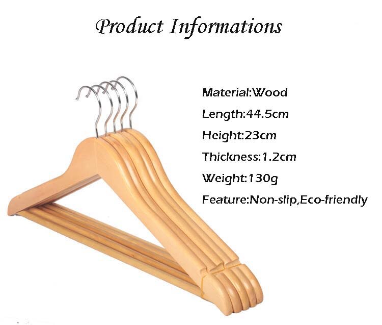 Kledinghangers van massief hout, droogrek, kledingwinkel, winkeldisplay, showpak, overhemd, broek, ondergoed, kastorganizer, 1 stuk