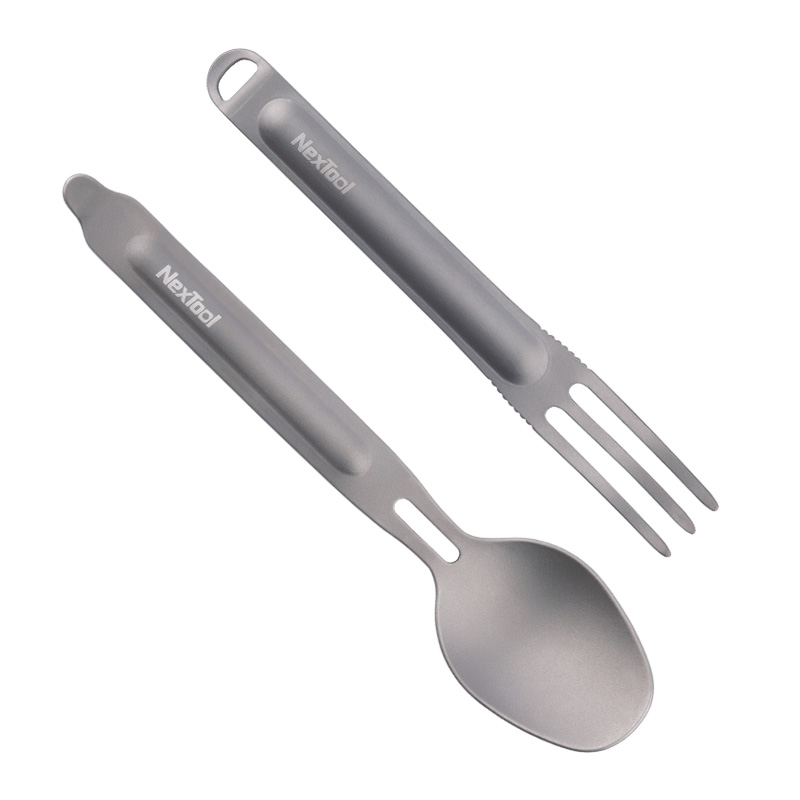 Nextool Fork Spoon Titanium Stainless Steel Portable Cutlery Set 2-in-1 Detachable Outdoor Sports Healthy Convenient