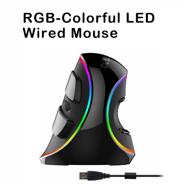 Delux souris filaire clavier Combos ergonomique simple main T9 Mini clavier de jeu avec optique M618 Kit de souris verticale pour ordinateur portable: wired RGB led mouse