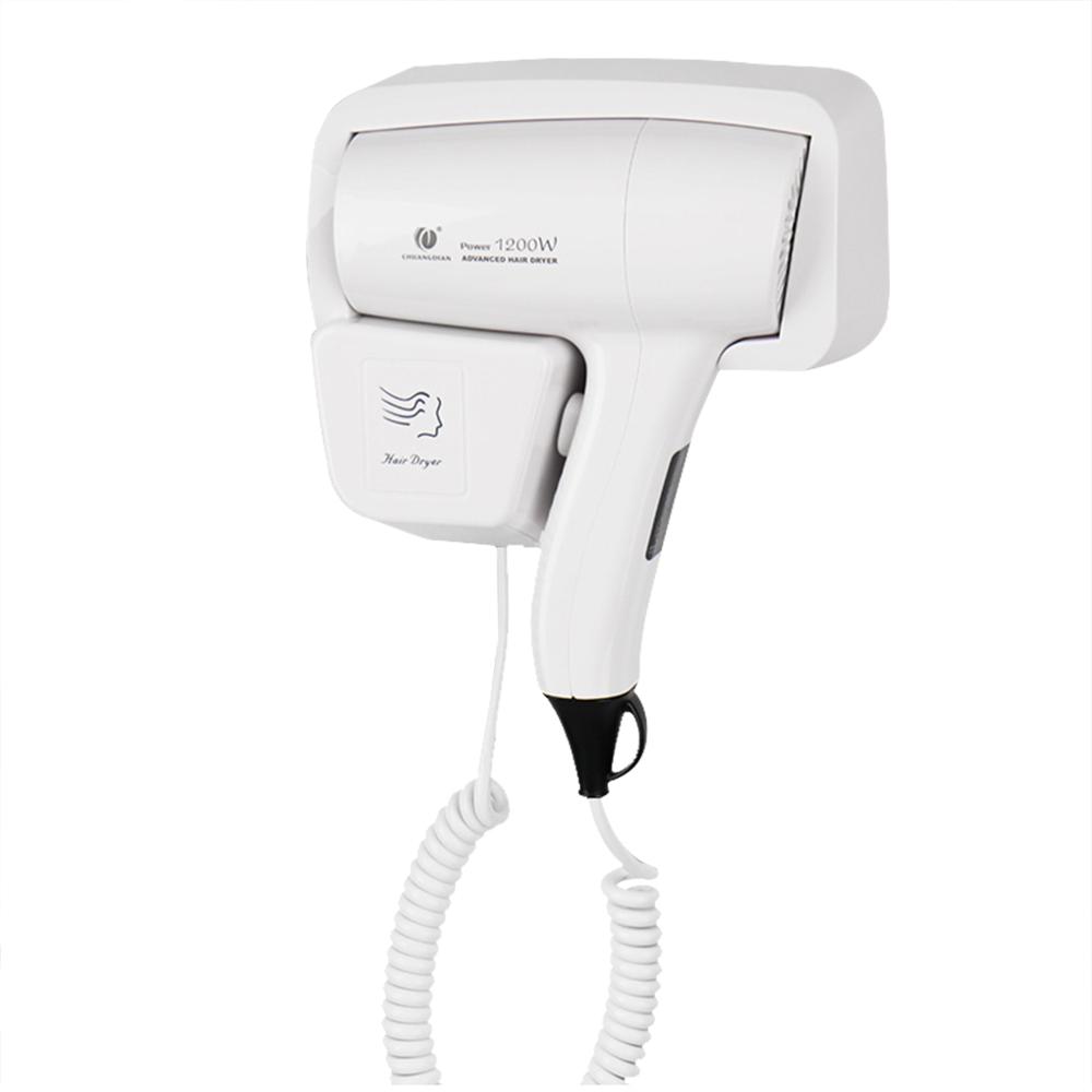 Secador Home Hotel Bath Wall Mount Thermostatic Electric Hair Dryer Blower Hairdryer Hairblower White ABS 1200W 220V