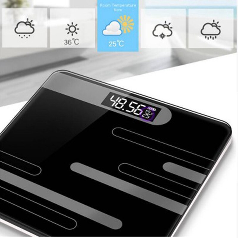 Bathroom Floor Humanscale Glass Intelligent Electronic Scale Usb Charging Lcd Display