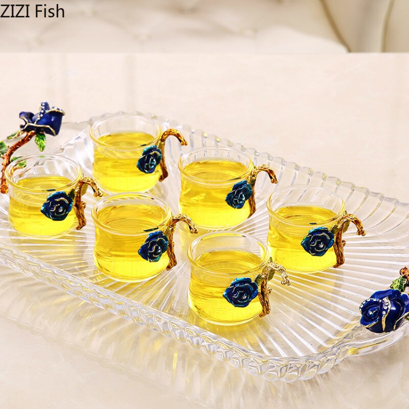 Glass Kung Fu Tea Set Teapot Seven-piece Set Tea Set Suit European Style Household Tea Set