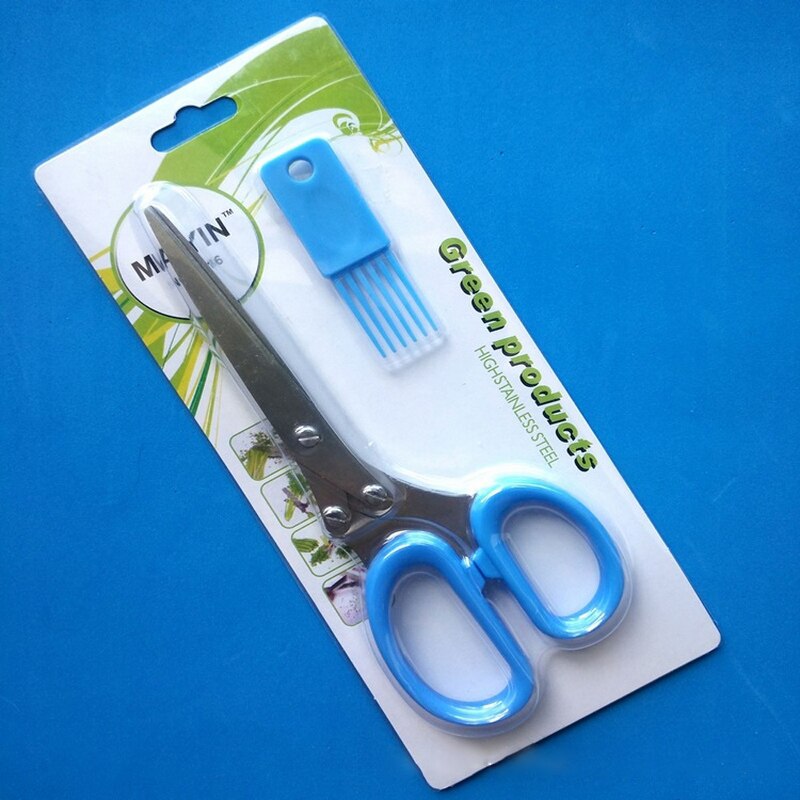 Multifunctional Stainless Steel 5 Layers Kitchen Scissor Onion Noodles Laver Broken Spices Scissors Kitchen Knives Cooking Tool