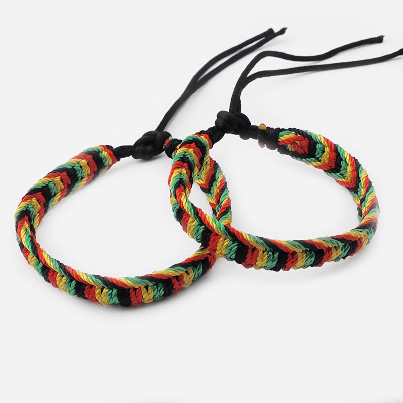 10 stk blandet rasta venskab armbånd armbånd bomuld silke reggae jamaica surfer boho armbånd