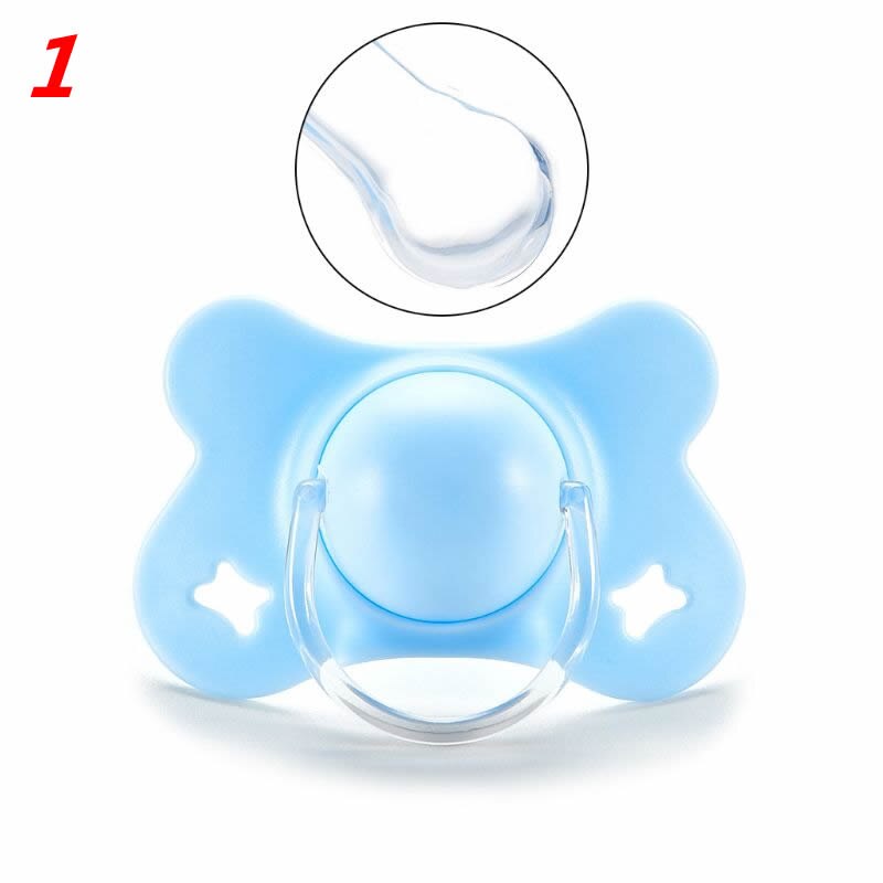 Sucette de sommeil pour bébé avec couvercle en forme de papillon, sucette ronde et plate en Silicone pour -né garçons et filles fournitures à mâcher: 1