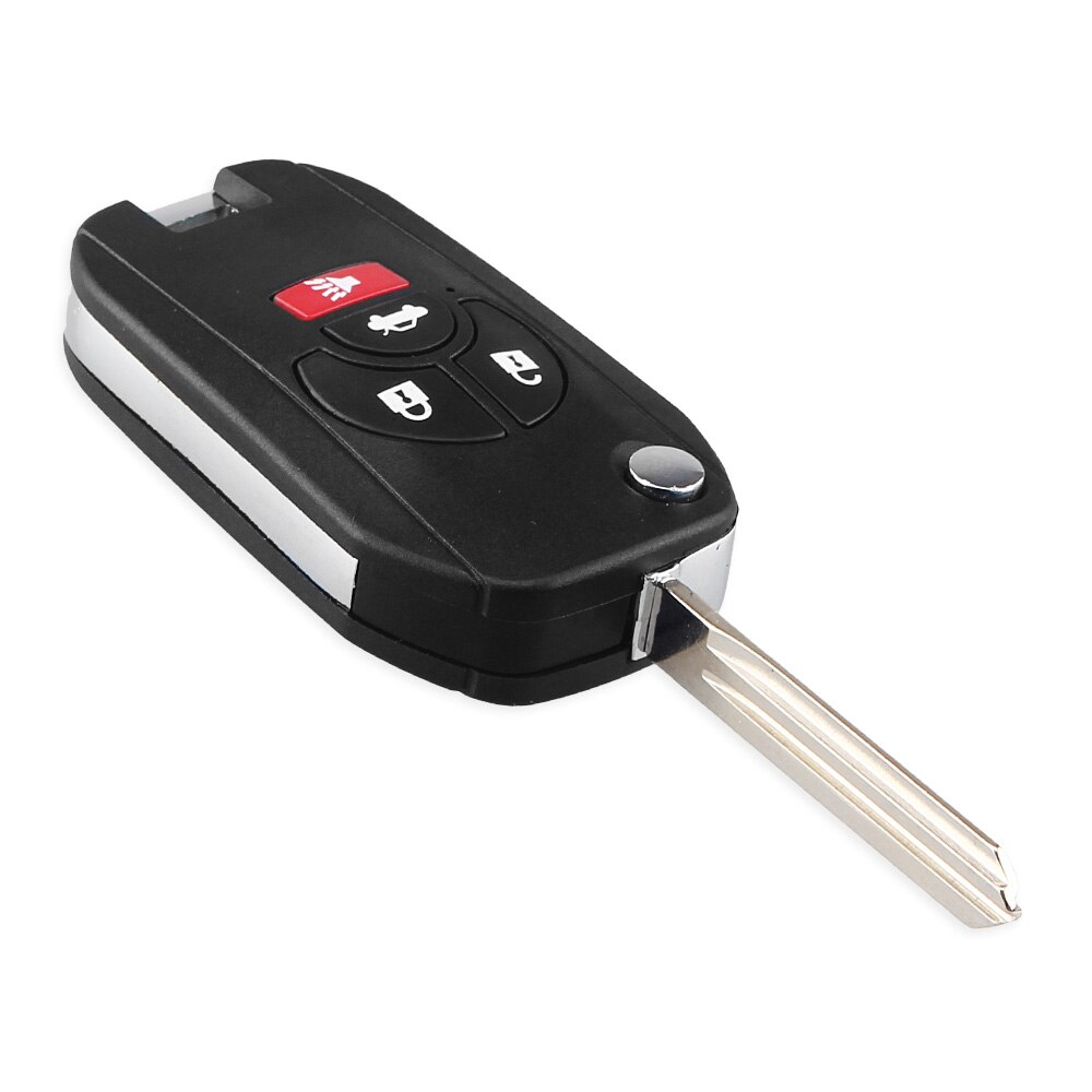 KEYYOU 4 Buttons Uncut Blank Remote Flip Folding Key Shell Case Fob for Nissan Altima Maxima Sentra Versa