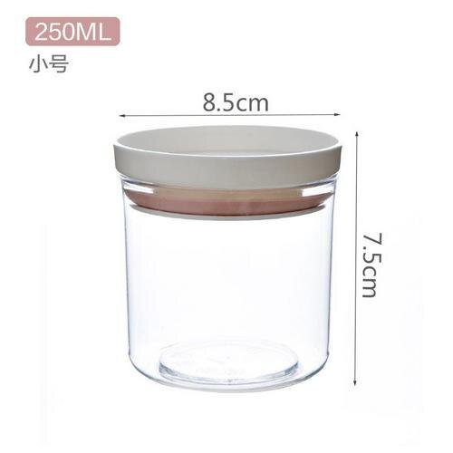 Di Plastica trasparente Contenitore Ermetico Contenitori E Complementi per Cucina Bottiglie Vasi Contenitore di Alimento Grani Tè Chicchi di Caffè Grani Vaso Della Caramella Contenitori: 7.5x8.5cm rosa