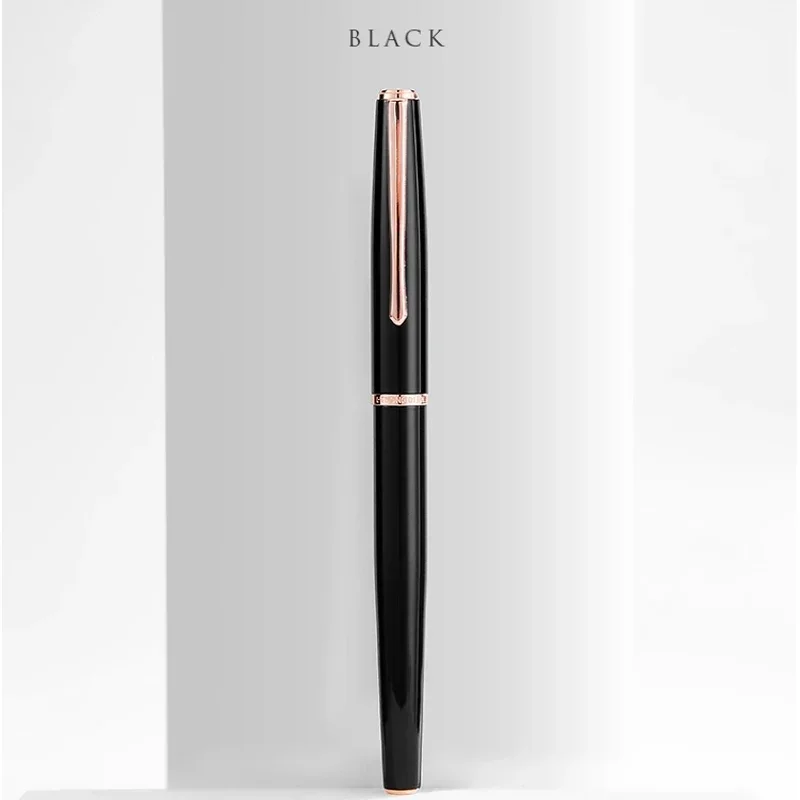 Hongdian 920 Pluma Estilográfica - Diseño Metálico Retro - Escritura Fluida - Ideal Estudiantes y Negocios: negro