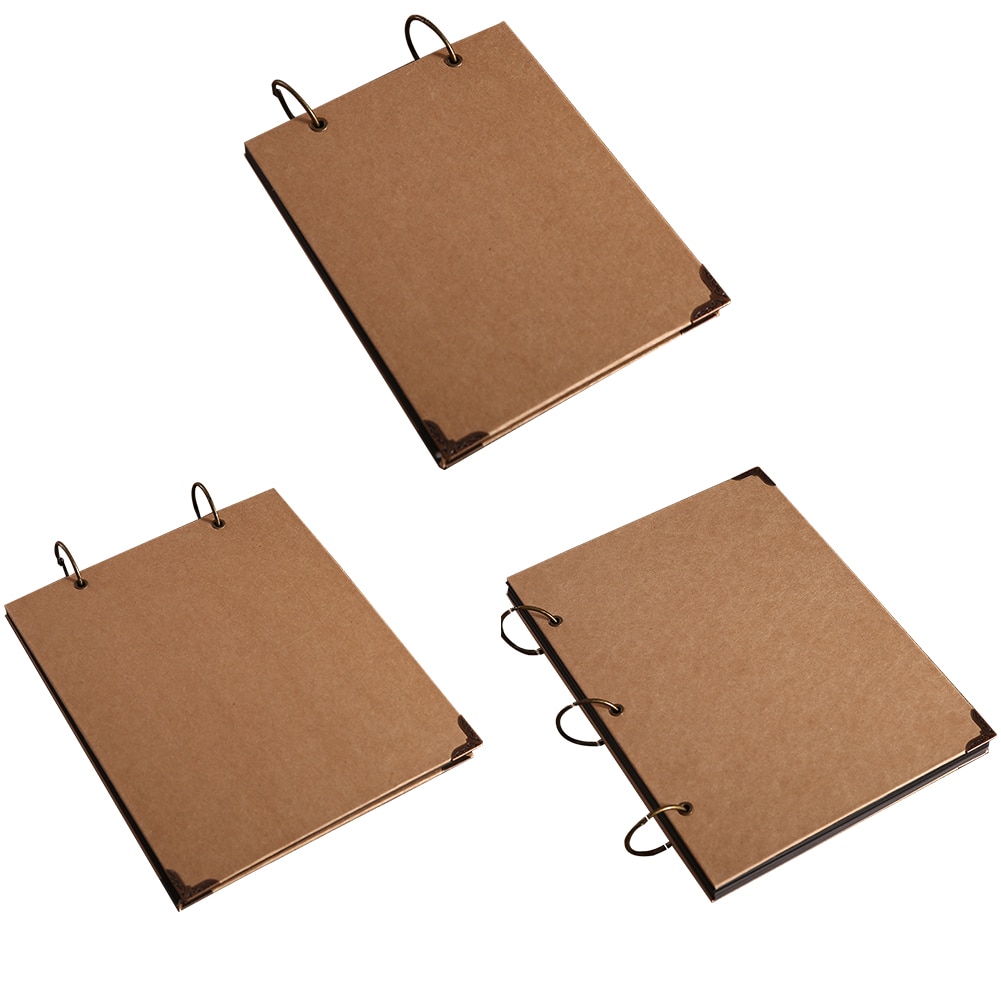 30 Pages Loose-Leaf DIY Scrapbook Blank Cover Anniversary Graffiti Wedding Photo Album Cowhide Paper Travel Journal Collection