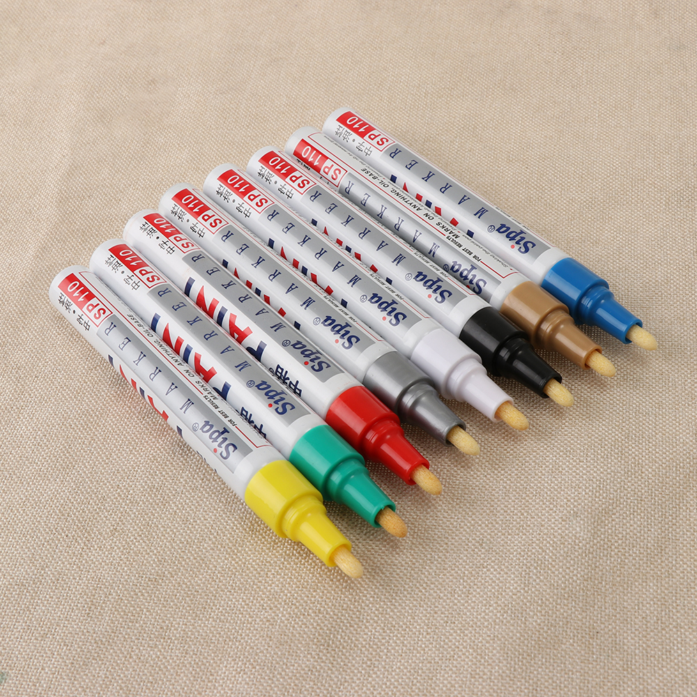 1 Pc Universele Waterdichte Pen Autoband Loopvlak CD Metalen Permanente Verf Markers 8 Kleuren Graffiti Vette Marker Pen