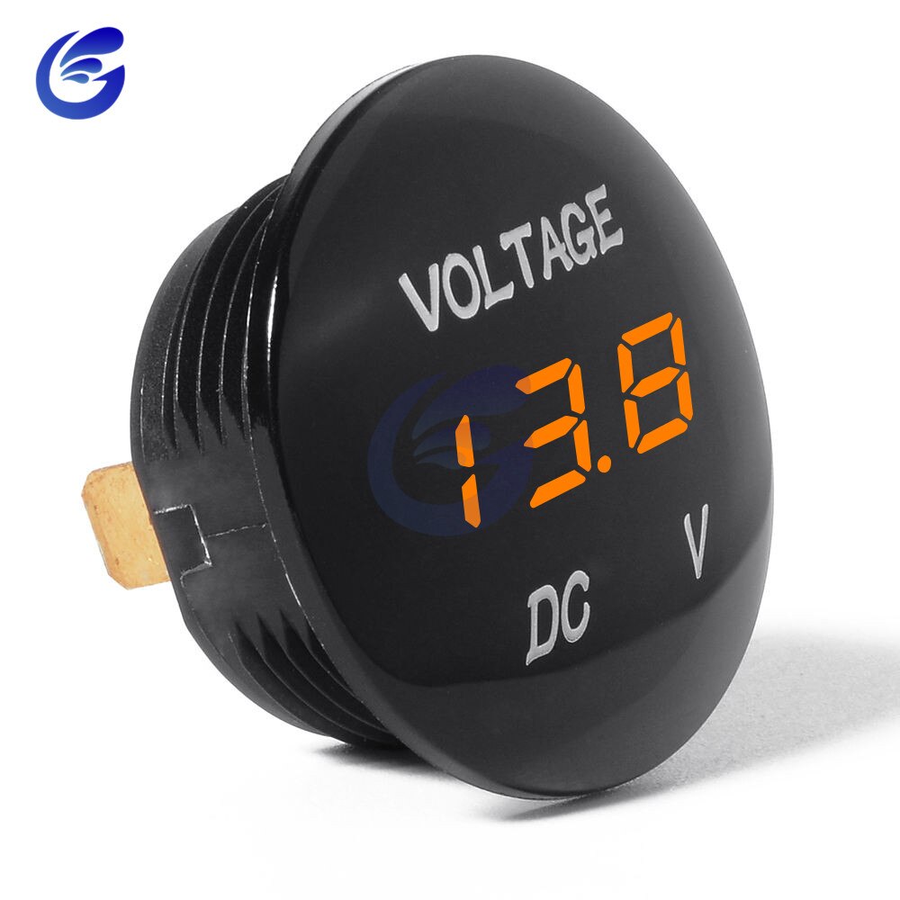 DC 5V-48V Car Motorcycle DC5V-48V LED Panel Digital Volt Voltage Meter Display Voltmeter 12V 24V 36V Waterproof DC5-48V: Orange