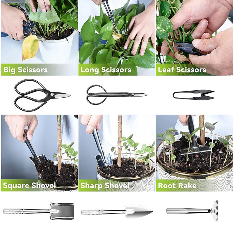 GTBL Bonsai Tool, Garden Tools Set, Secateurs Set Mini Shovel Rake Set Bonsai Training Wire For Bonsai Gardening Bonsai Tools