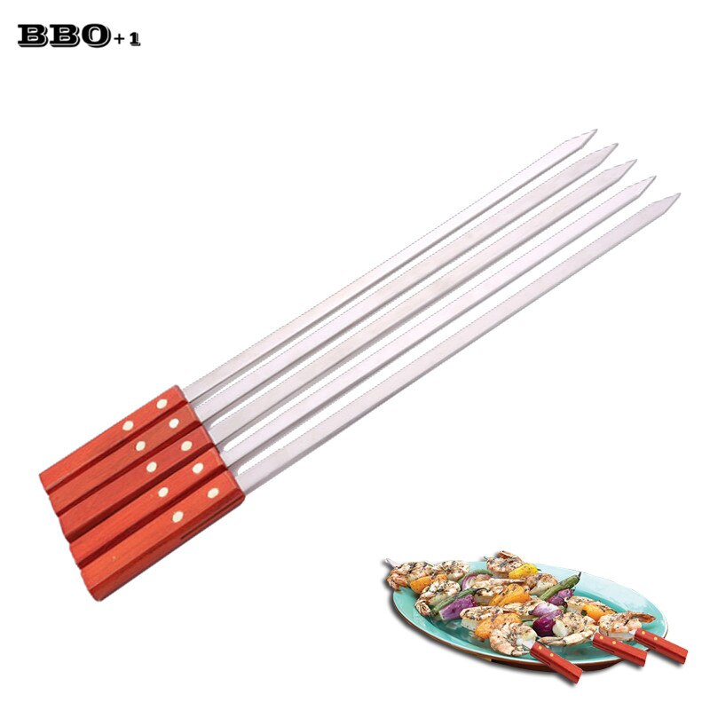 20.5 tum 52cm stora grillspett i brasiliansk stil med lång handtag grillgaffel shish kebab turkiska grillspett 2 st