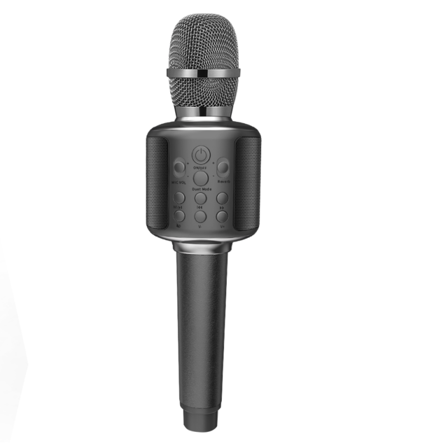 Wireless Bluetooth Karaoke Microphone with Solo/Duet Karaoke Mics, 4 in 1 Portable Handheld Singing Rechargeable Mic: Gray