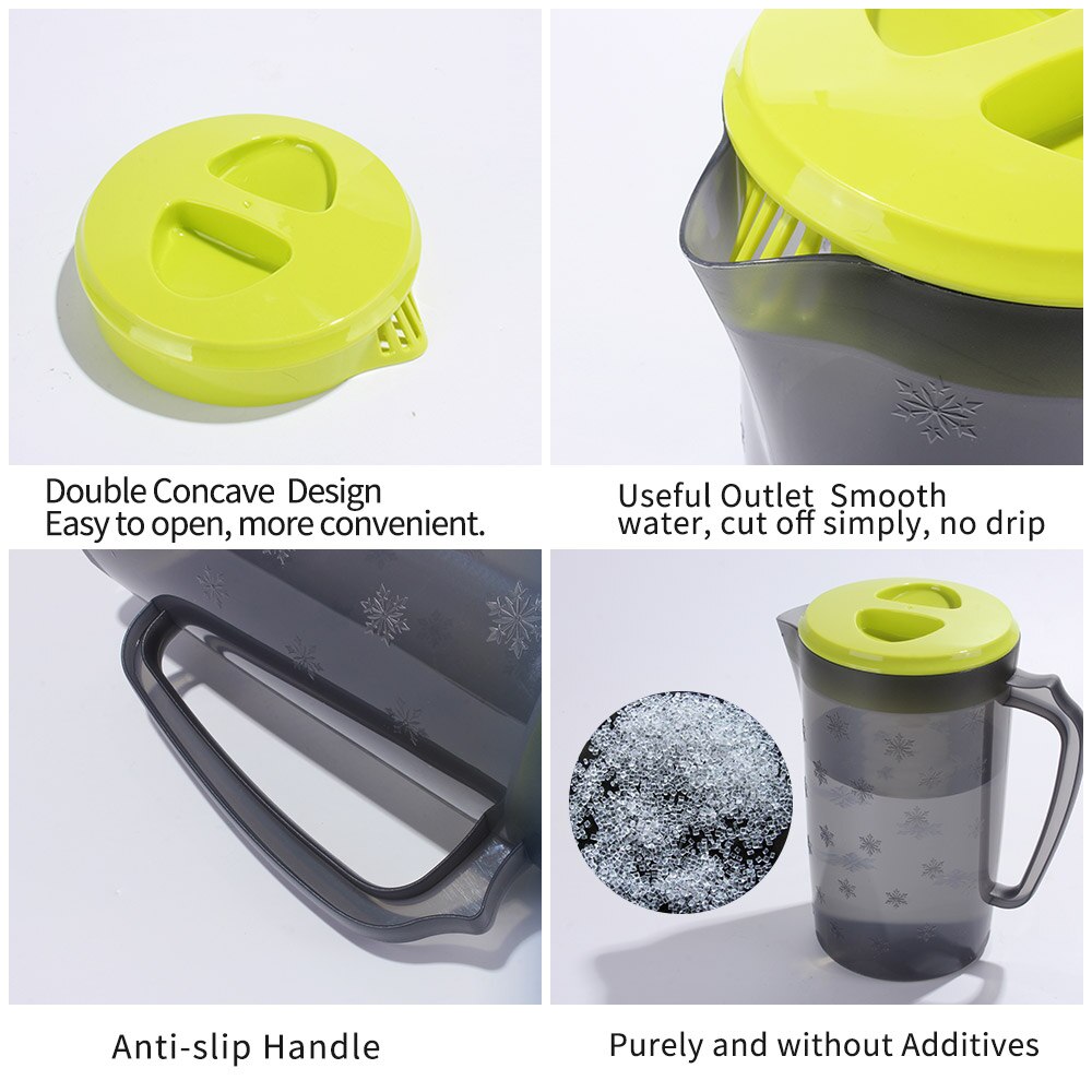 BPA-Free Big Capacity Water Pitcher instead Water Kettle Beverage Jug Home Kitchen Plastic Cold Water Container Supplies 2.2L