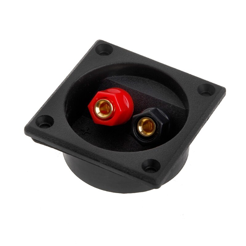 Square Shape Double Binding Post Type Speaker Box Terminal Cup Black And Red
