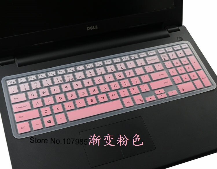 Soft Silicone laptop keyboard cover skin For Dell Inspiron Vostro 15 3000 series 15.6 5000 series 15 7000 series: Gradualpink