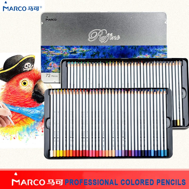 Marco 24/36/48/72Colors Raffine Soft Non-toxic Color Pencil lapis de cor Oil Colored Pencils for School Supplies
