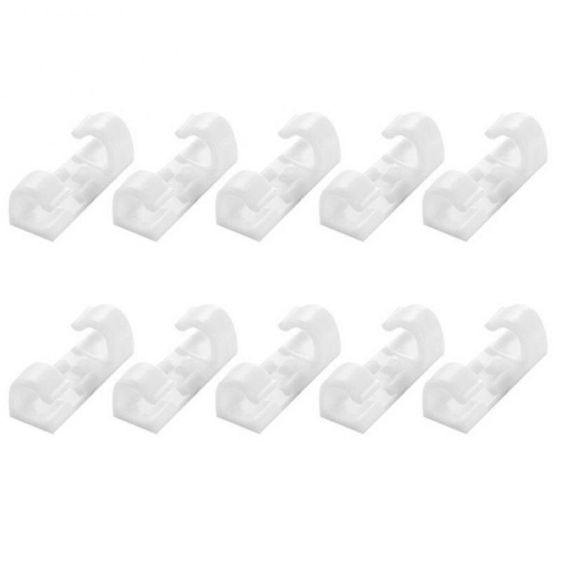 20pcs/set Finisher Wire Clamp Solid Desk Wire Clip Organizer Office Accessory Bobbin Winder Wrap Cord Cable Manager Cord Holder
