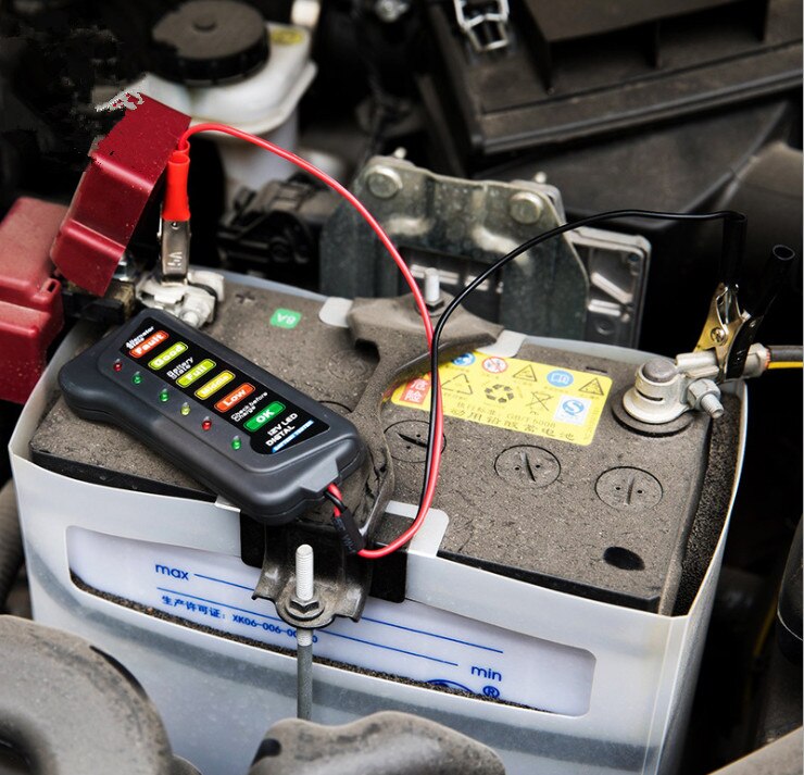 Digital Car Battery Tester Alternator Charge Starting State Check Test 6 LED Motorcycle 12 V Volt Auto Measure Analyzer Tool