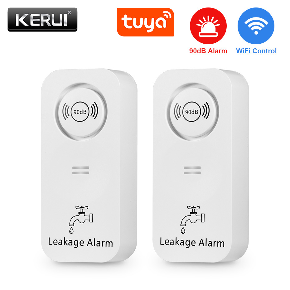 CORINA Draadloze Watersensor 90db Alarm Waterlekkage Detector Lek Alert Monitoring Lek en Druppel Alarm Voor Thuis: Rood