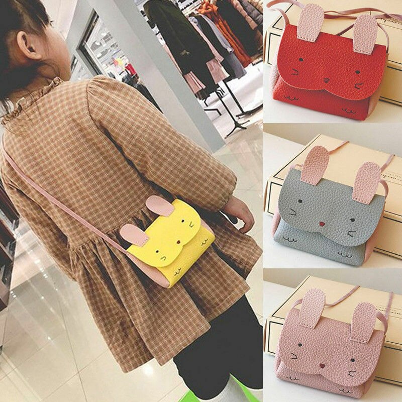 Rabbit Purses Bag Baby Kids Girls PU Leather Shoulder Bag Messenger Handbag Crossbody Satchel Bags