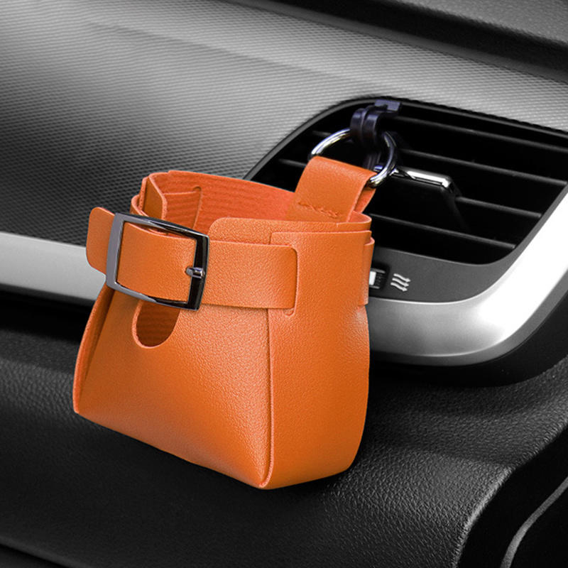 Auto-opbergtas Ontluchter Dashboard Netjes Hangende lederen organizer Box Bril Telefoonhouder Organizer Auto-accessoires: Bruin