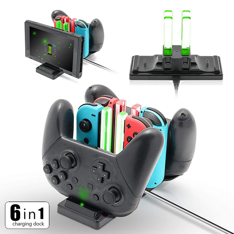 6 In 1 Nintend Switch Charger 4 Vreugde-Con & 2 Pro Controller Opladen Dock Station Voor De Nintendo Switch nintendoswitch Accessoires