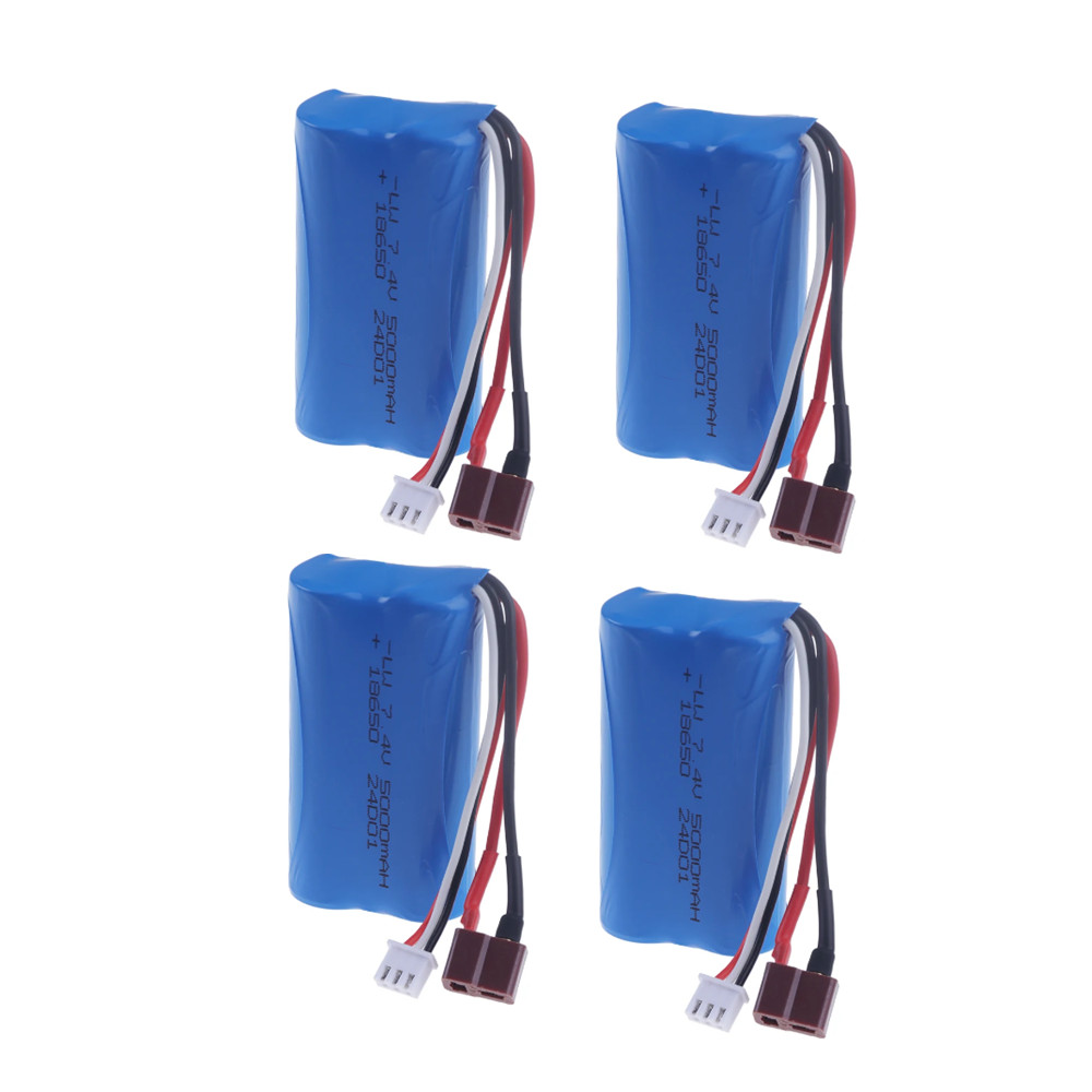 Li-Ion Batteri 7.4V 5000mAh 18650 2S för Wltoys RC Bil - Reservdelar: Klar