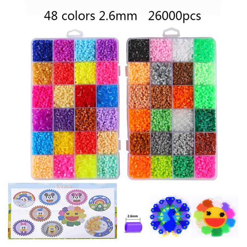 2.6mm Mini Hama koraliki koraliki do łączenia zestaw puzzle zabawki 24 48 72 kolor Hama koraliki Diy puzzle wysokiej jakości Handmade prezent zabawka dla dzieci: 48 colors 2.6mm