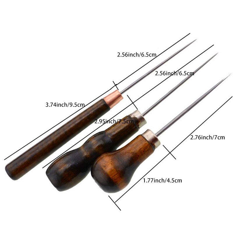 1Pc Leder Holz Griff Ahle Werkzeug NäHenne Zubehör NäHenne Ahle Für Leder Handwerk NäHenne Nähen Zubehör