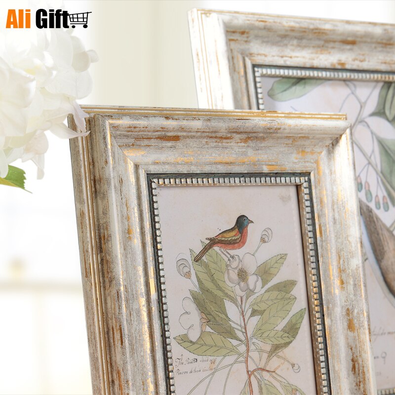 Photo Shelf Settable Horizontal Square Retro Poto Frame 4/6/7/10 Inch Frame Combination Picture Frames