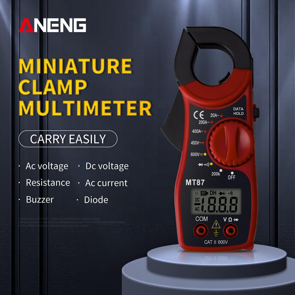 Draagbare  mt87 digitale stroomtang multimeter gelijkstroom wisselstroom spanning tang weerstand amp ohm tester elektronische: Rood