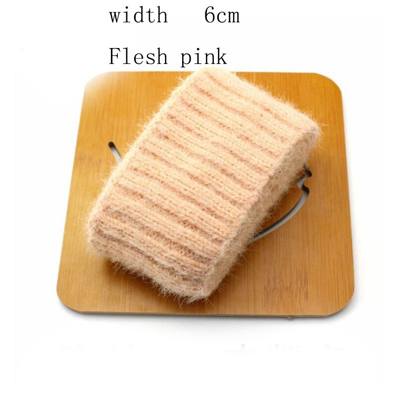 1pcs 6-10cm wide 19 color Thicken cotton Faux velvet ribbed elastic cuff neckline DIY fabric accessories velvet fabric strech: flesh pink