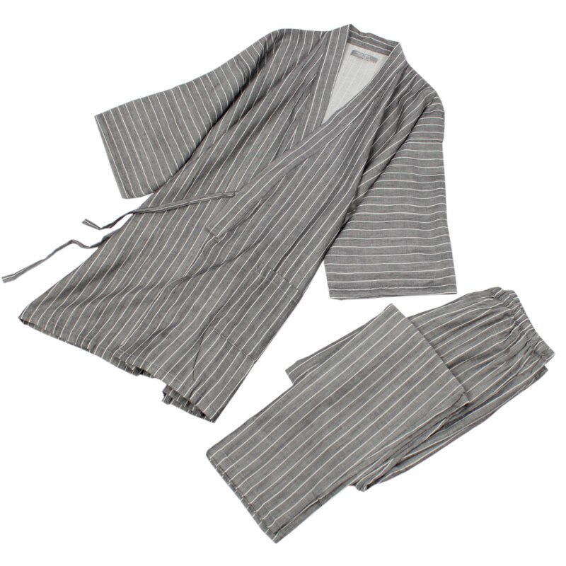 kimono pyjamas til menn bomullsvevd natttøy pyjamas menn sove nattøy kimonosett
