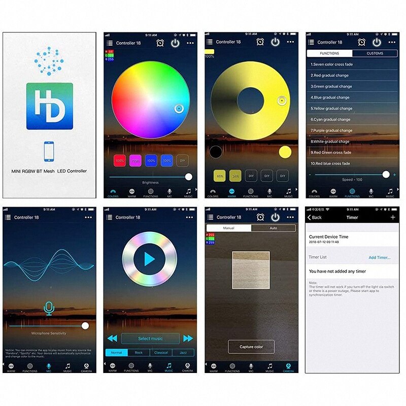 Led Controller, Bluetooth Mesh Smart Rgbw Controller Voor Led Strip Verlichting, meer 64 Led Strip Samenwerkingen (2 Stuks)