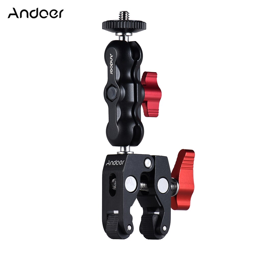 Andoer multi-função bola cabeça braçadeira bola montagem braçadeira braço mágico super braçadeira com 1/4 &quot;-20 linha para gps telefone monitor de luz de vídeo: type 2