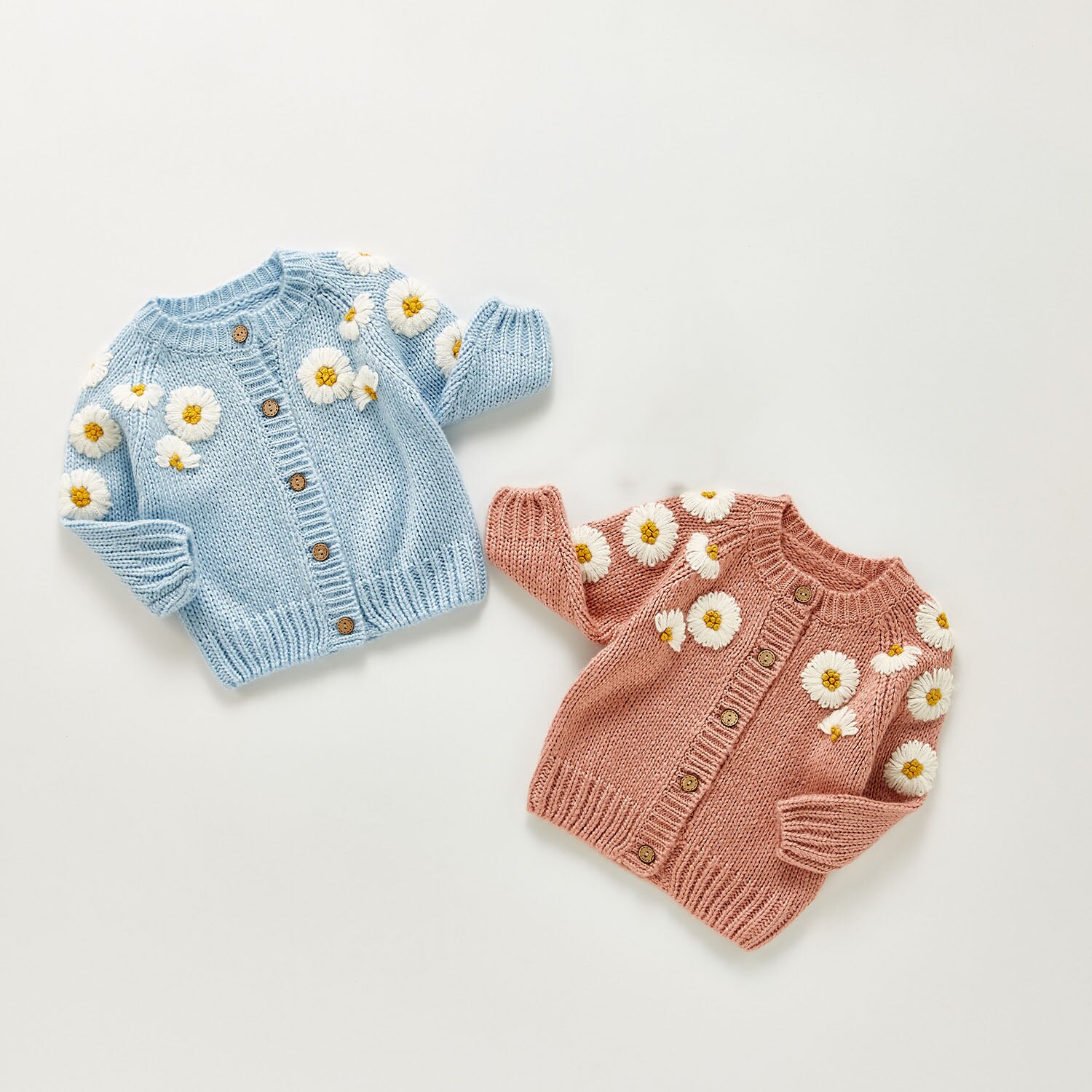 Herfst Baby Kleding Daisy Borduren Peuter Meisjes Truien Casual Baby Vesten Jassen