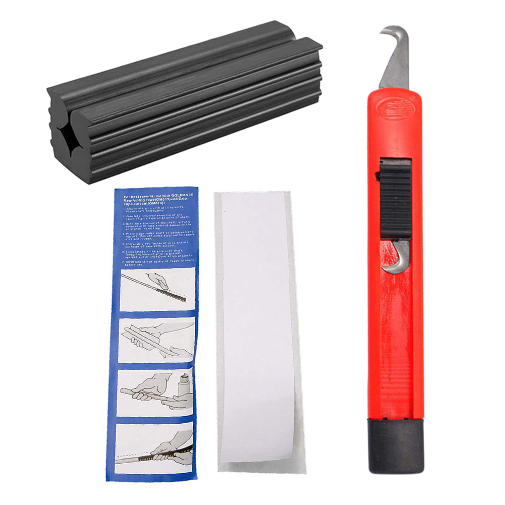 Golf Club Grip Repair Kit 13 Golf Grip Tape Strips Club Cover Removal Repair Tool Set Rubber Vise Clamp for Golf Club Regripping: Default Title