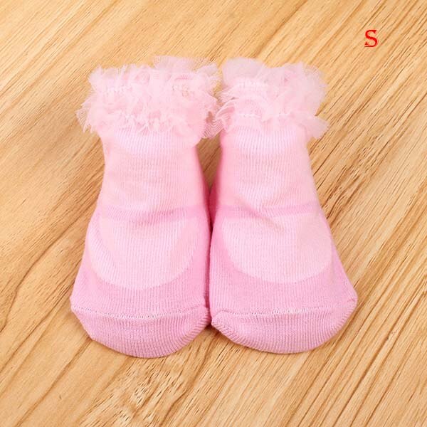 1PC Infant Neugeborenen Kleinkind Baby Mädchen socke Kinder Prinzessin Bowknot Spitze Floral Kurze Socken Baumwolle Rüschen Rüschen Trim Ankle socken/: S