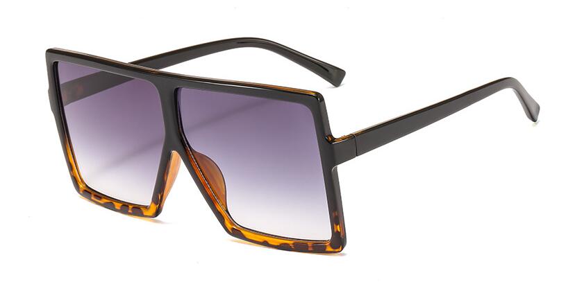 heißer Große Flache oben Platz Sonnenbrille Damen Kunststoff Rahmen Blau Schattierungen Luxus Sonnenbrille Für Frauen Männer Getönt objektiv: Schwarz douhua