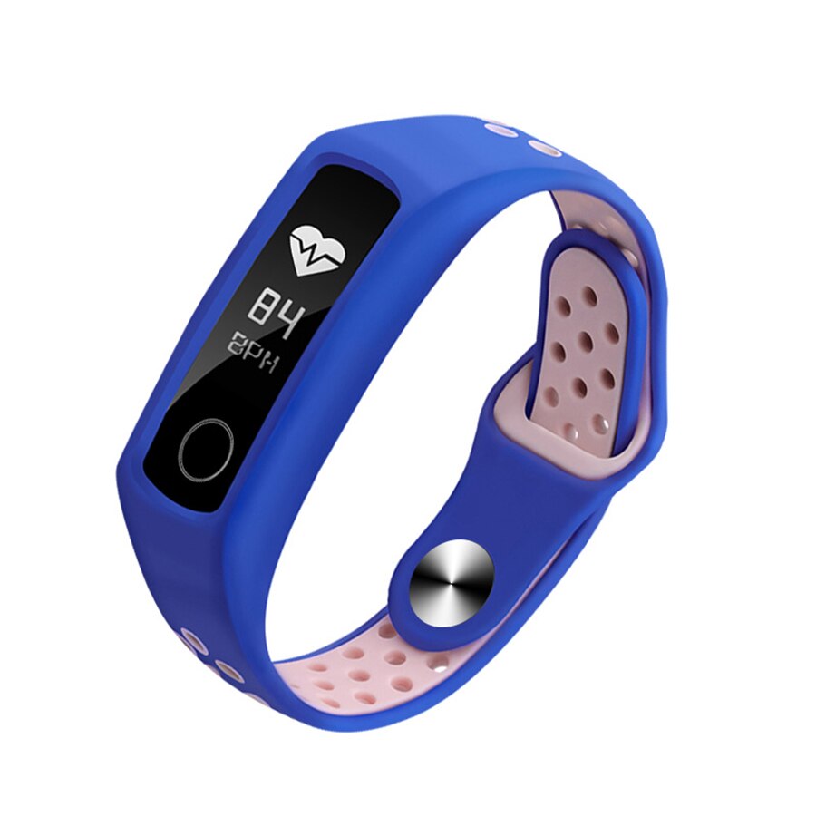 Pulseira de silicone para huawei honor band 4 5 pulseira inteligente para honor band 5 acessórios de relógio: blue pink / for Honor Band 5
