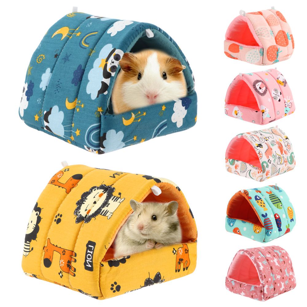Leuke Mini Kooi Konijn Eekhoorn Winter Warm Mat Cavia Nest Hamster Huis Kleine Dier Slapen Bed Huisdier Opknoping Kooi