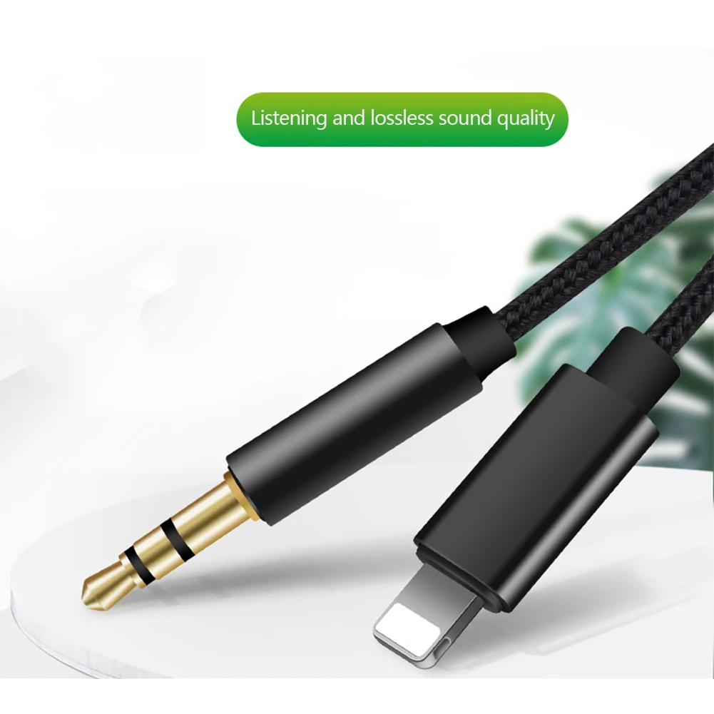 3.5mm- jack aux-kabel til ios 11 12 8 -pinner til aux 3.5mm hodetelefonadapter lydkabelkontakt splitter til iphone bilhøyttaler