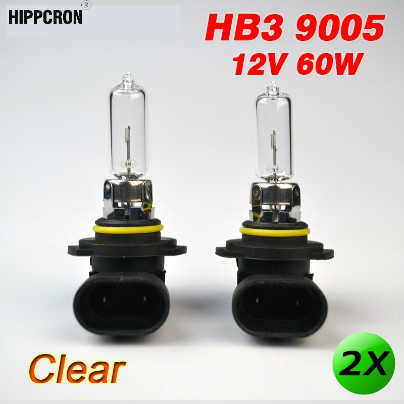 Hippcron Clear 9005 HB3 Auto Halogeenlampen 12 v 60 w Auto Koplamp Lampen Glas 2 stks