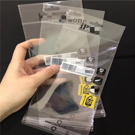 Integralność 100 sztuk 11*17cm przezroczyste samoprzylepne naklejki robić zamykania torebek z jedzeniem OPP plastikowe opakowania torba zamykany worek foliowy z samolotem wiszący otwór: IPXXXX torba--100szt