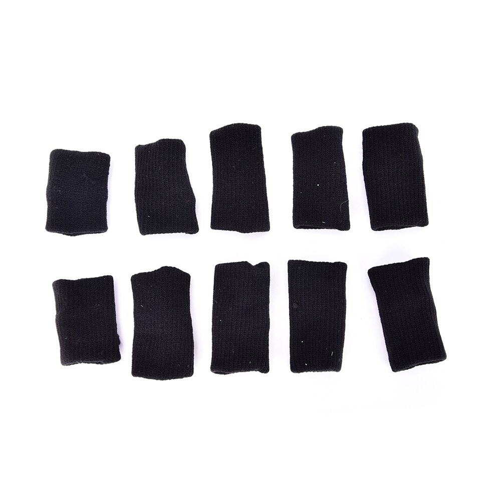 10Pcs Protective Safety Gear Finger Guard Bands Bandage Support Wraps Arthritis Aid Straight Finger Stall Sleeve Protector: Black