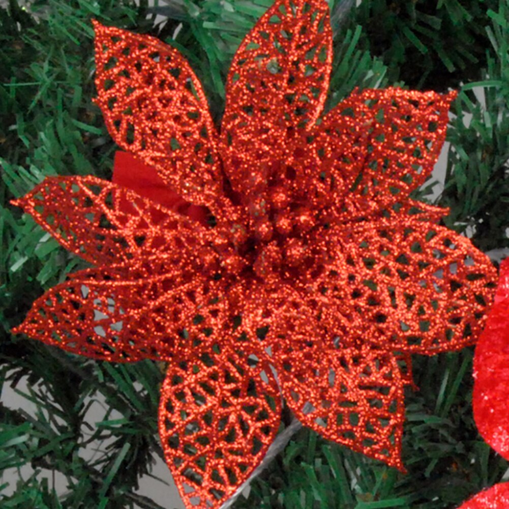 10Cm Artificial Hollow 7 Color Christmas Wreath Rattan Christmas Tree Decoration Simulation Christmas Flower Wall Decoration