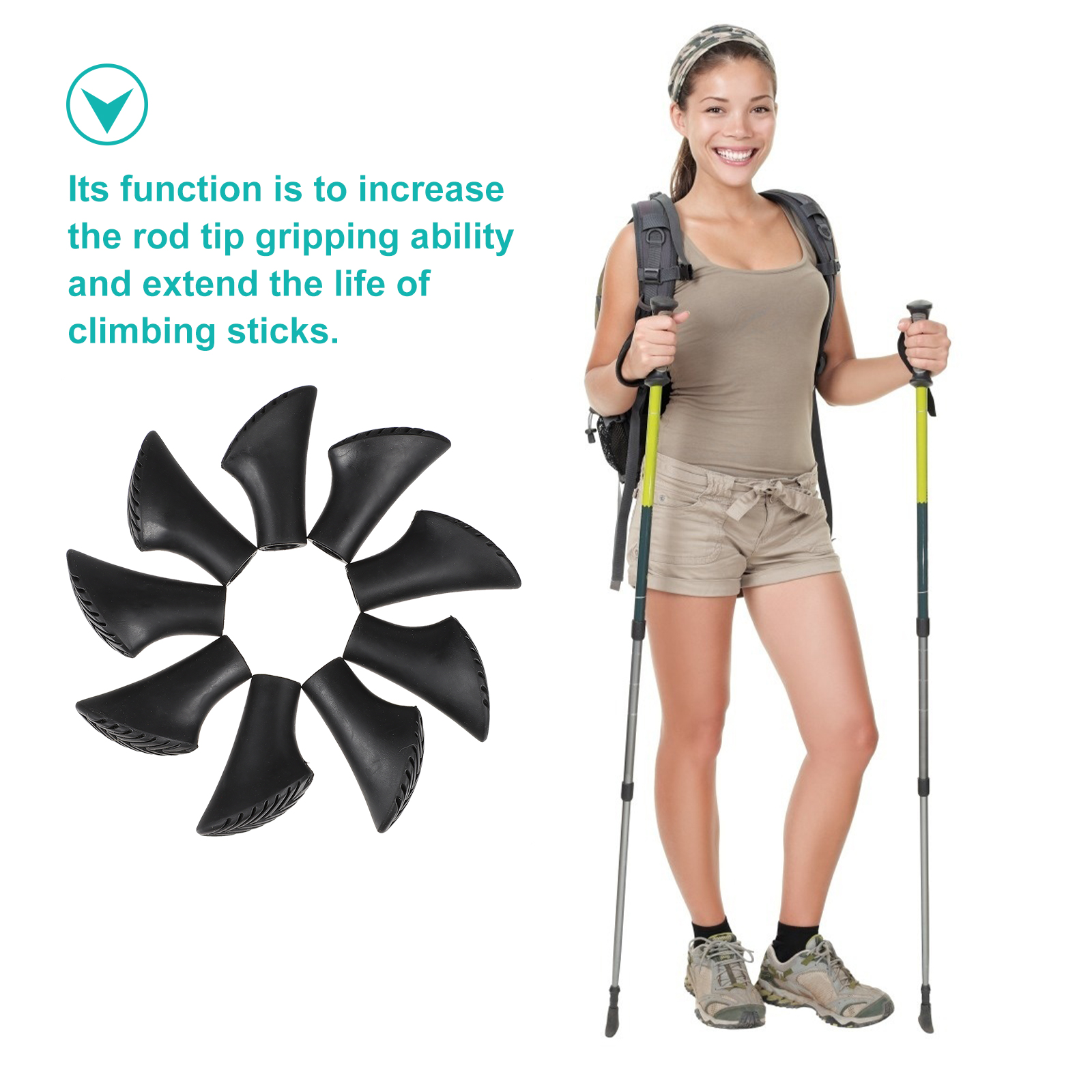 16Pcs Walking Pole PVC Tips Trekking Poles Thickened Pole Tip Protectors