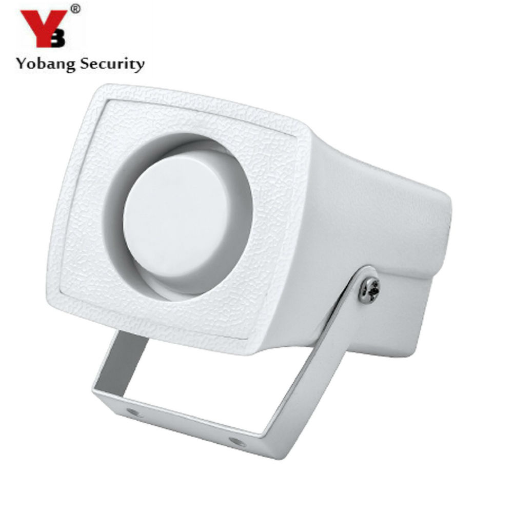 Yobang Beveiliging Mini Hoorn Wit Alarmsirene 105db sound alarm DC12V Wired Indoor Sirene voor Thuis huis alarm systeem